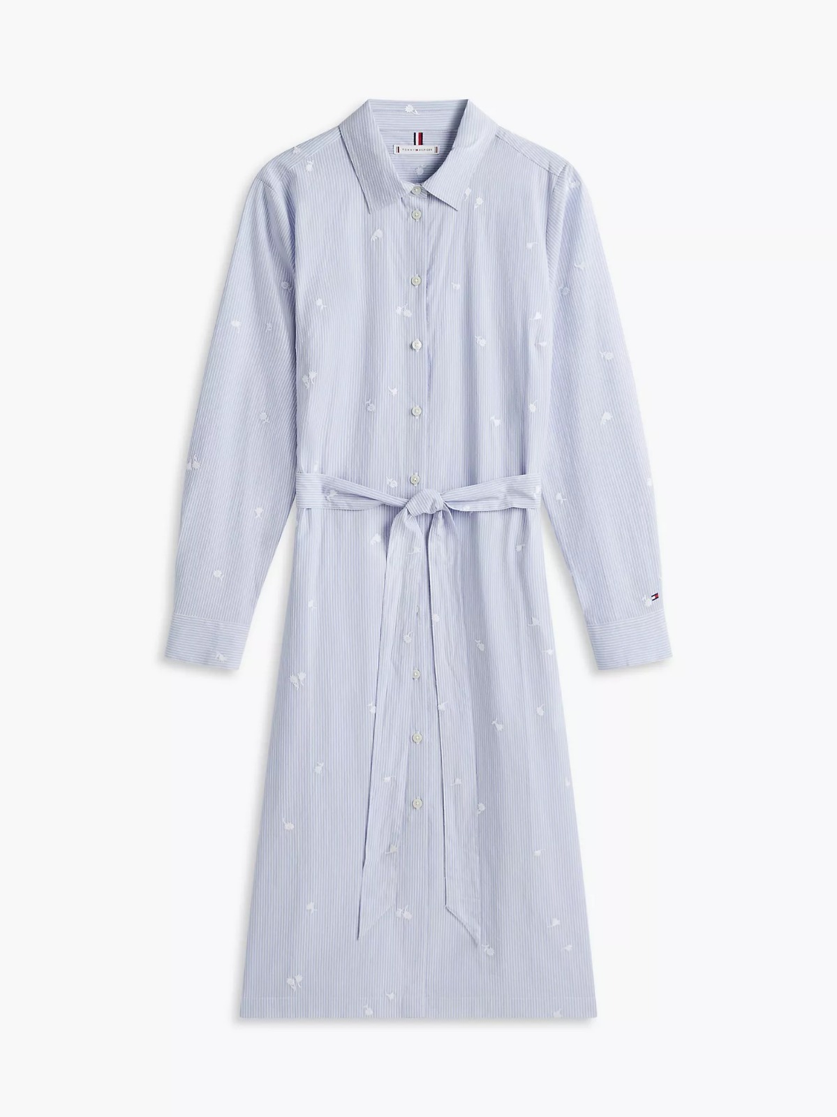 【直播】Tommy Hilfiger K0707117 Womens Allover Floral Striped Midi Shirtdress