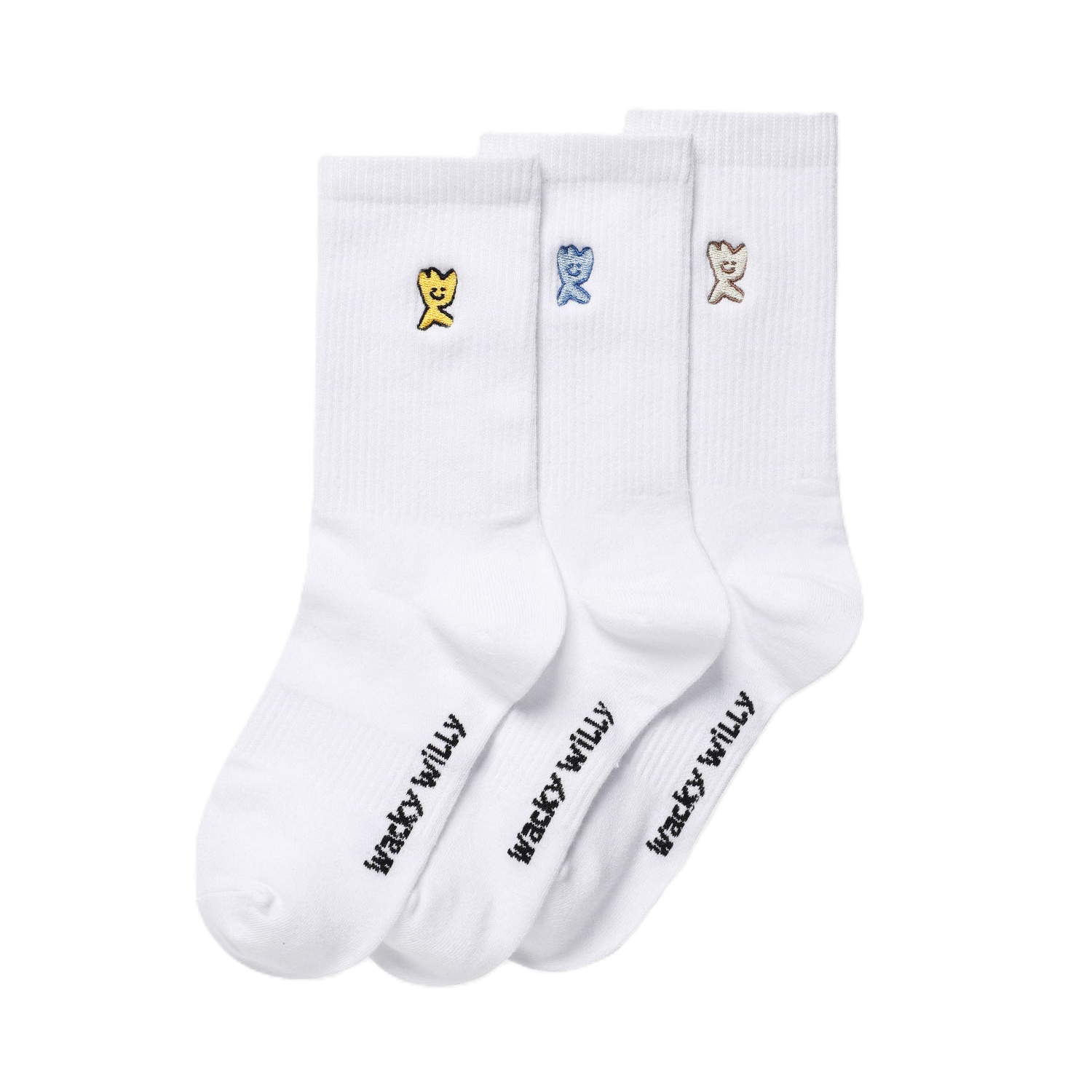 【28】Wacky Willy Kiki Color Embroidered Socks 3-Pack (2碼選擇)