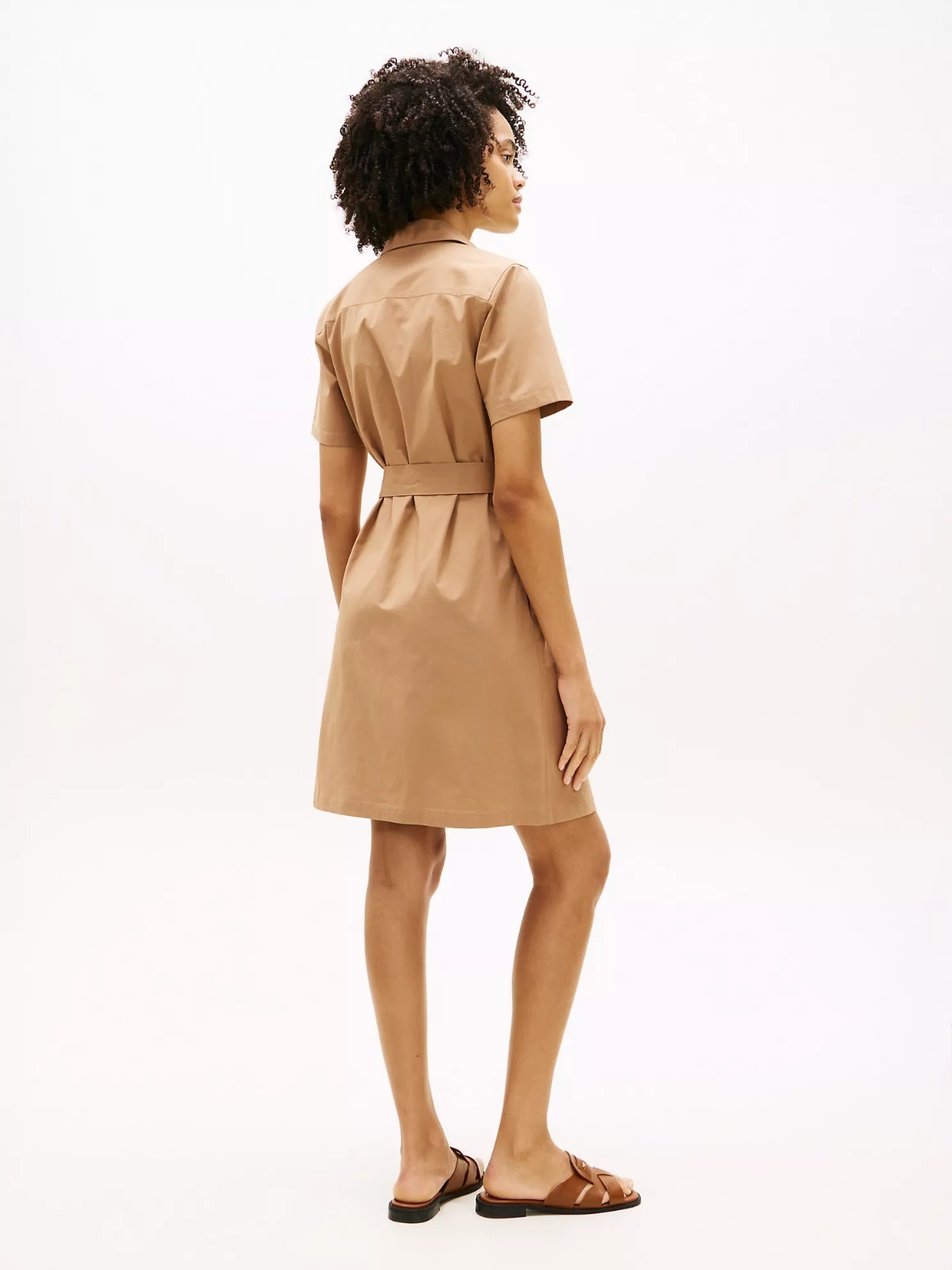 【直播】Tommy Hilfiger K0707120 Womens Short-Sleeve Belted Utility Shirtdress