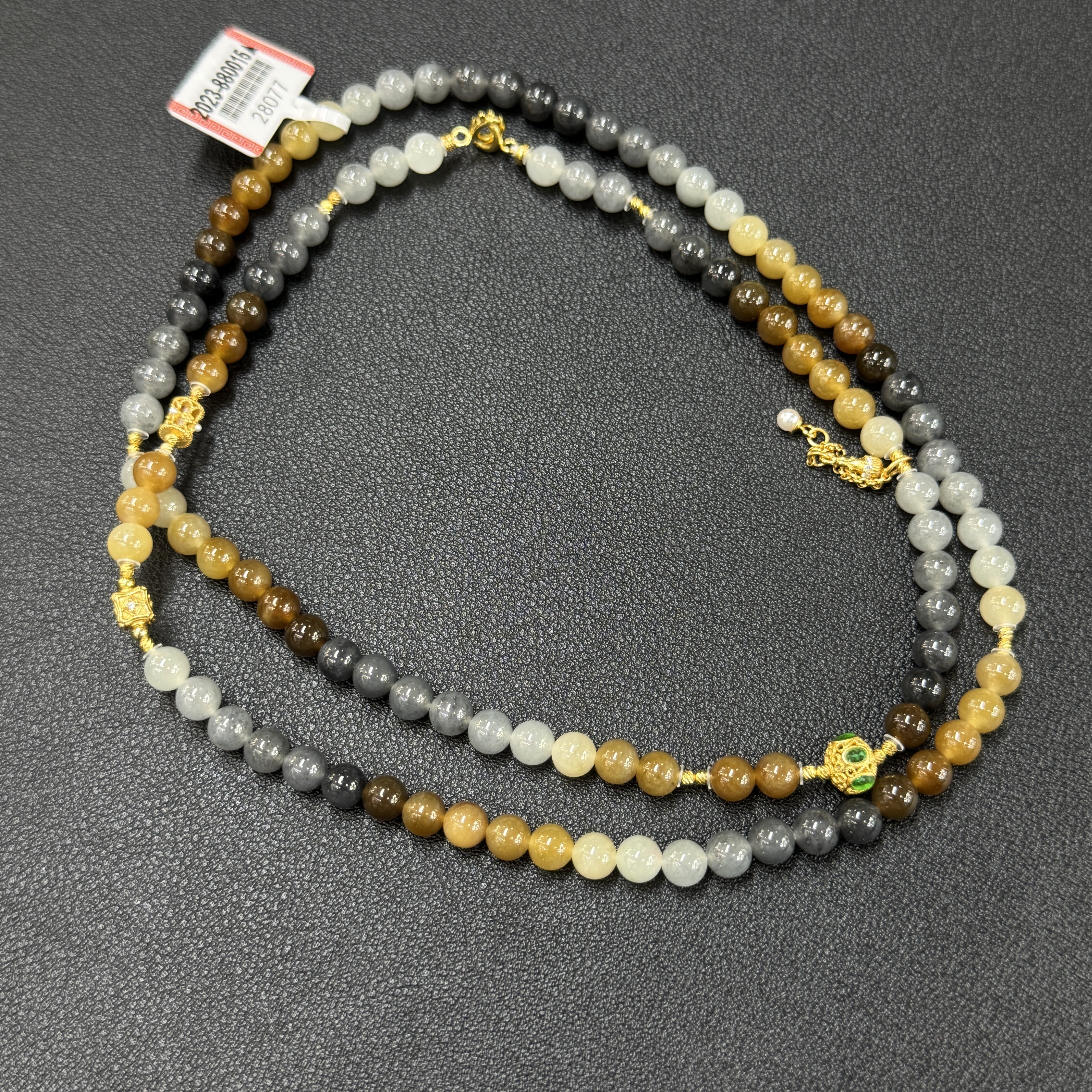 CNAG0707-346 28077-配銀樓蘭三色項鍊 【連盒連證書】*隨機紋理款一件 (A46)