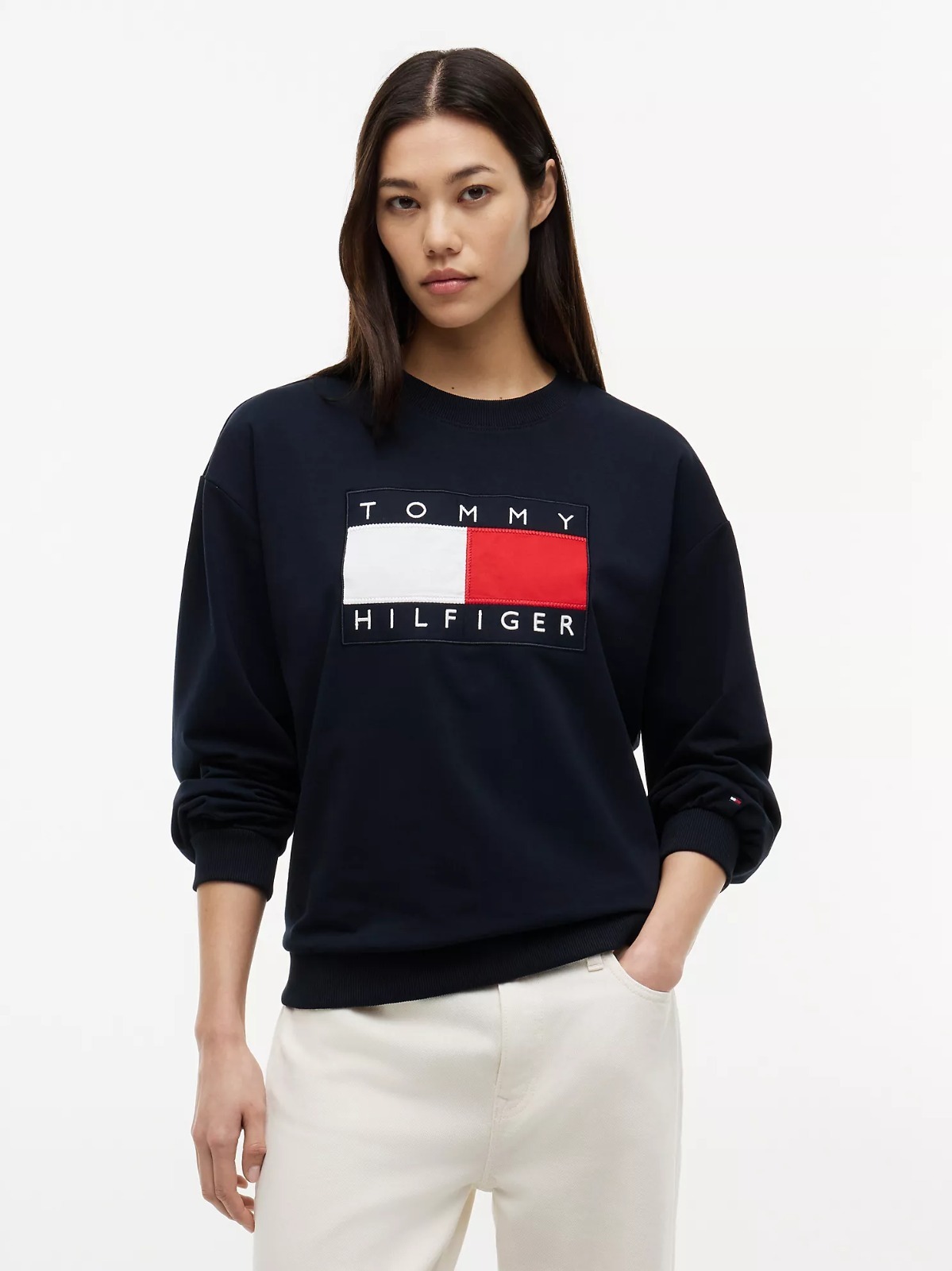 【直播】Tommy Hilfiger K0707143 Womens Flag Logo Sweatshirt