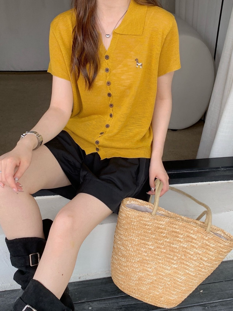 氣質POLO針織衫★小馬刺繡翻領針織開襟上衣