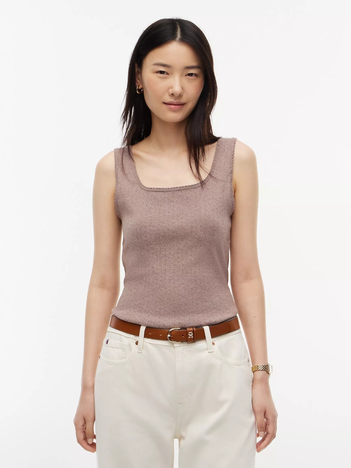 【直播】Tommy Hilfiger K0707154 Womens Pointelle Tank Top