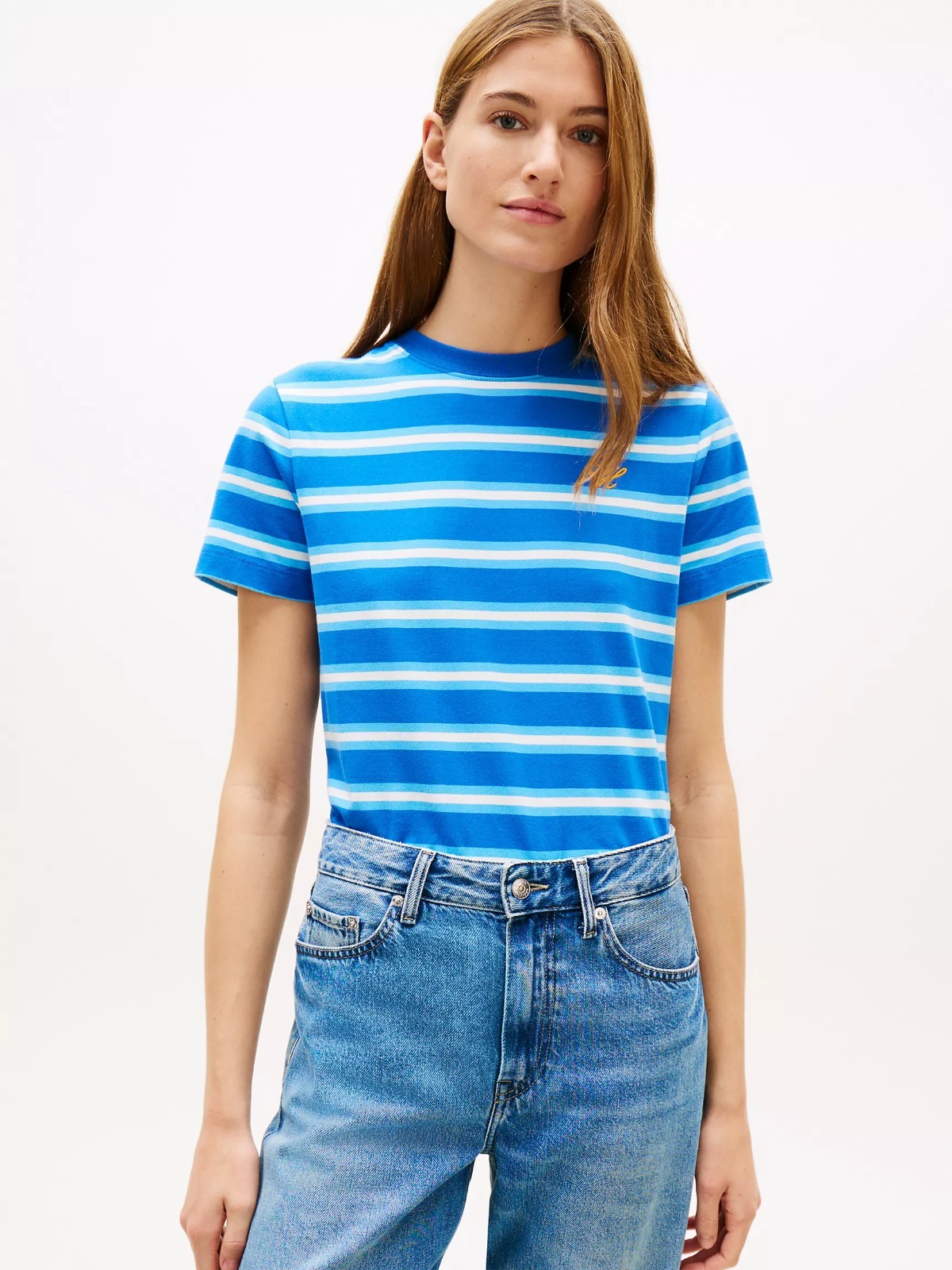 【直播】Tommy Hilfiger K0707159 Womens Embroidered Script Monogram T-Shirt