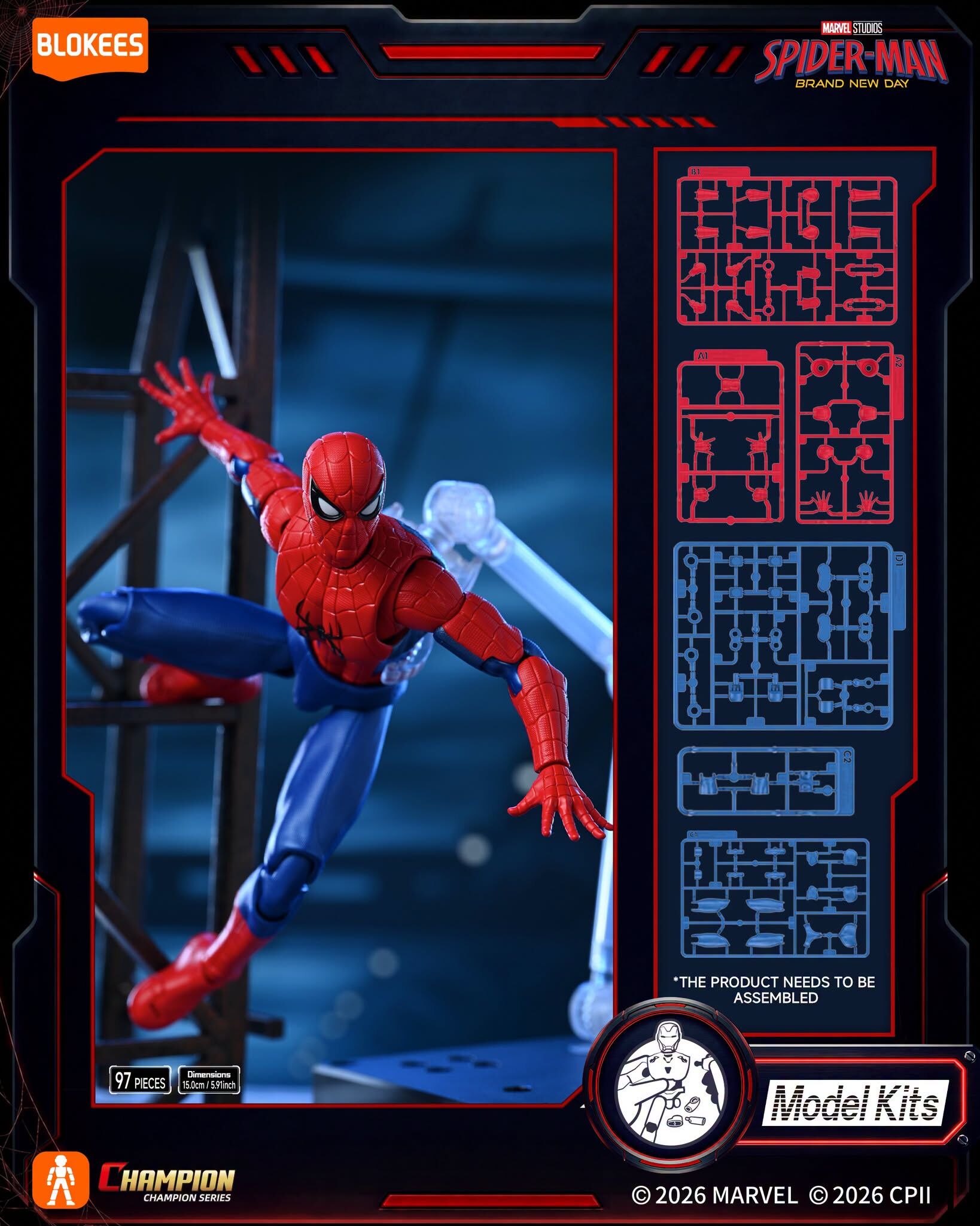 Blokees Figure – Marvel Champion Class 13 Spider-Man Movie Ver.