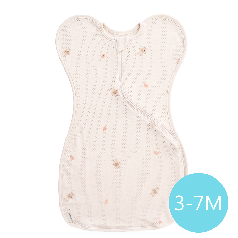 lolbaby 韓國 蝶型包巾baby swaddle 3-7m免脫換尿布-M號｜空氣衣款｜啵啵馬
