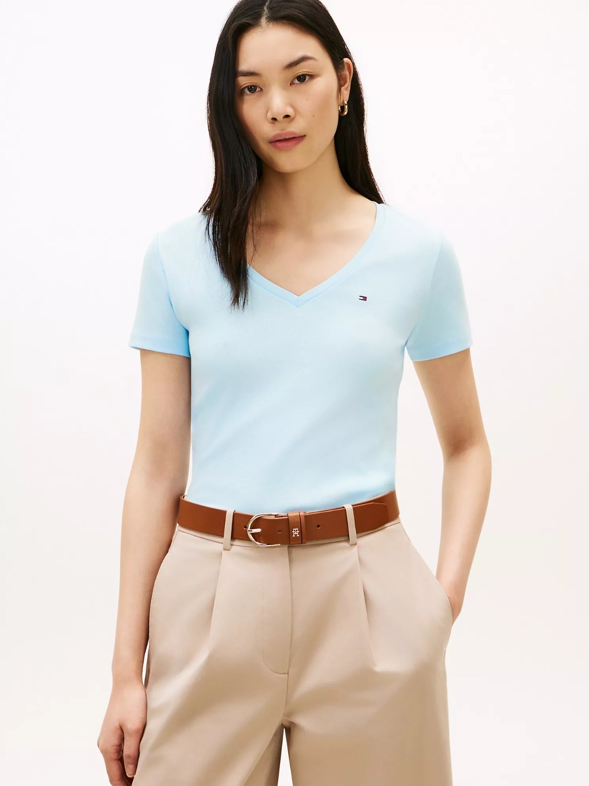 【直播】Tommy Hilfiger K0707176 女士V領Favorite T卹