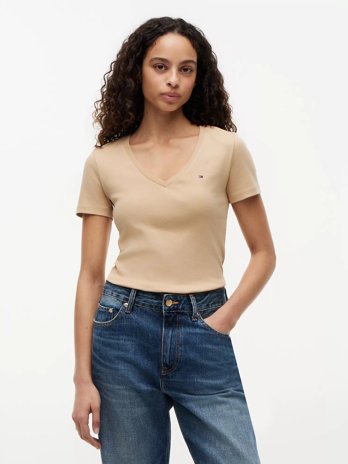 【直播】Tommy Hilfiger K0707176 女士V領Favorite T卹
