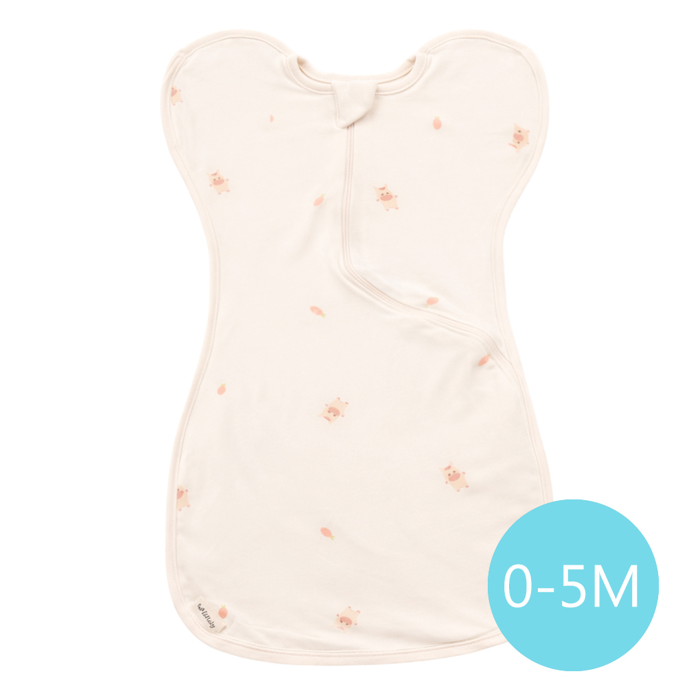 lolbaby 韓國 蝶型包巾baby swaddle 0-5m免脫換尿布-S號｜竹纖衣款｜啵啵馬