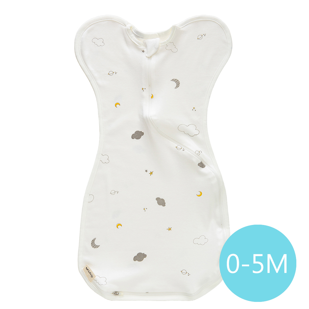 lolbaby 韓國 蝶型包巾baby swaddle 0-5m免脫換尿布-S號｜竹纖衣款｜雲朵朵