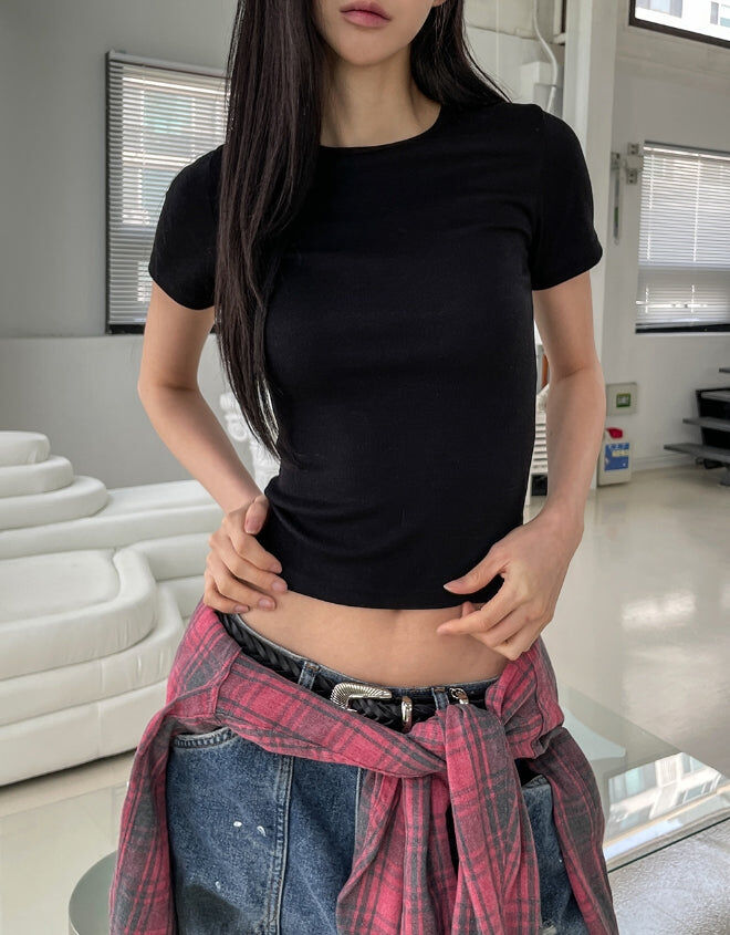 【$99 買一送一優惠】基本彈性CROP TOP 十色入