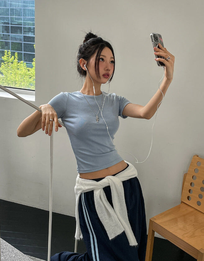 【$99 買一送一優惠】基本彈性CROP TOP 十色入