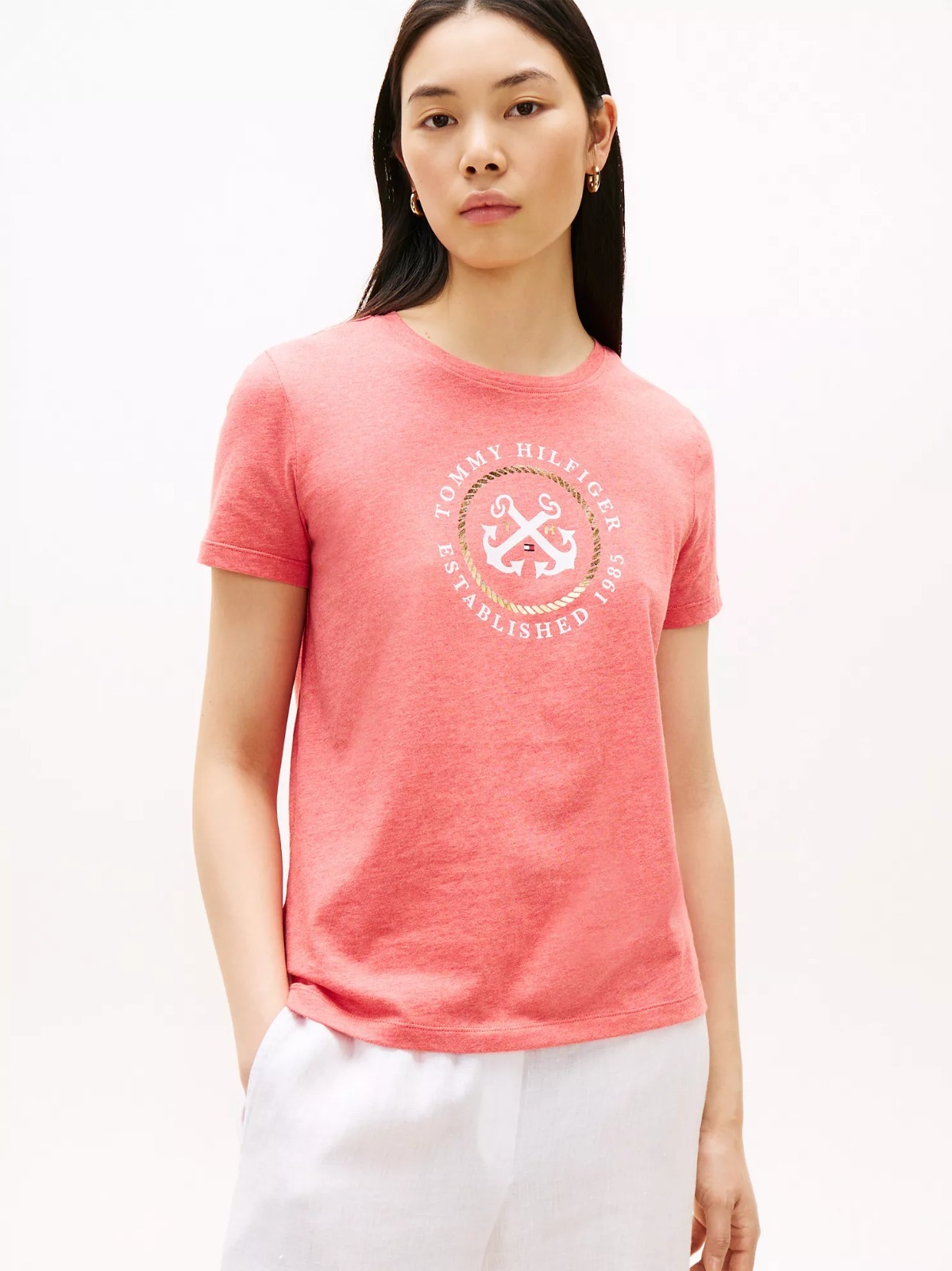 【直播】Tommy Hilfiger K0707181 女士 TH 錨標誌 T 恤
