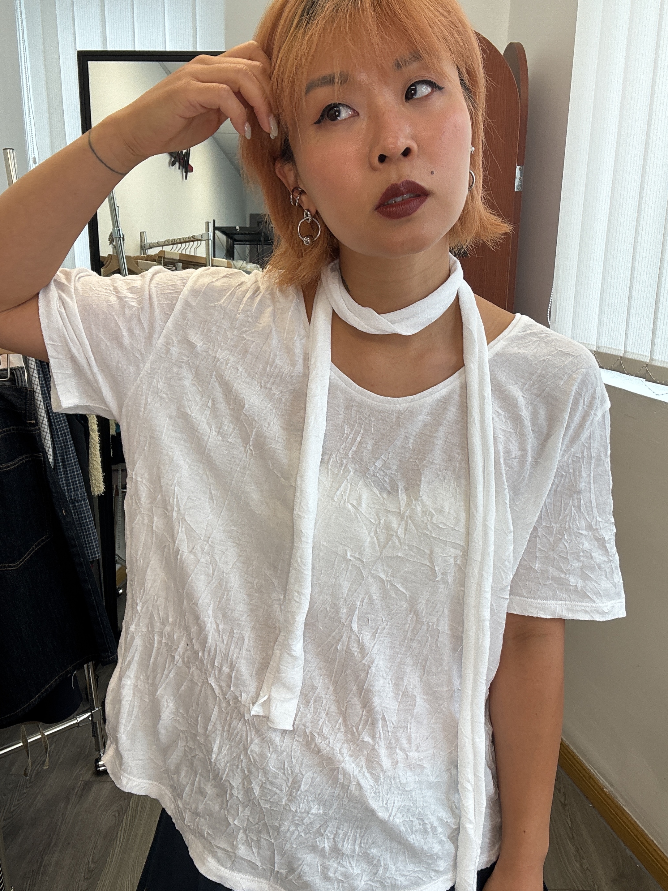 連巾皺皺棉Tee(2色)