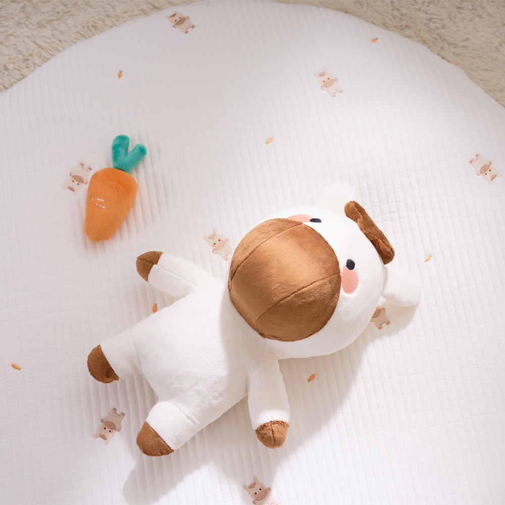 lolbaby韓國 超細纖毛絨安撫玩偶21x28cm (啵啵馬｜奶油米)｜新生兒禮物｜寶寶安撫｜舒眠陪伴