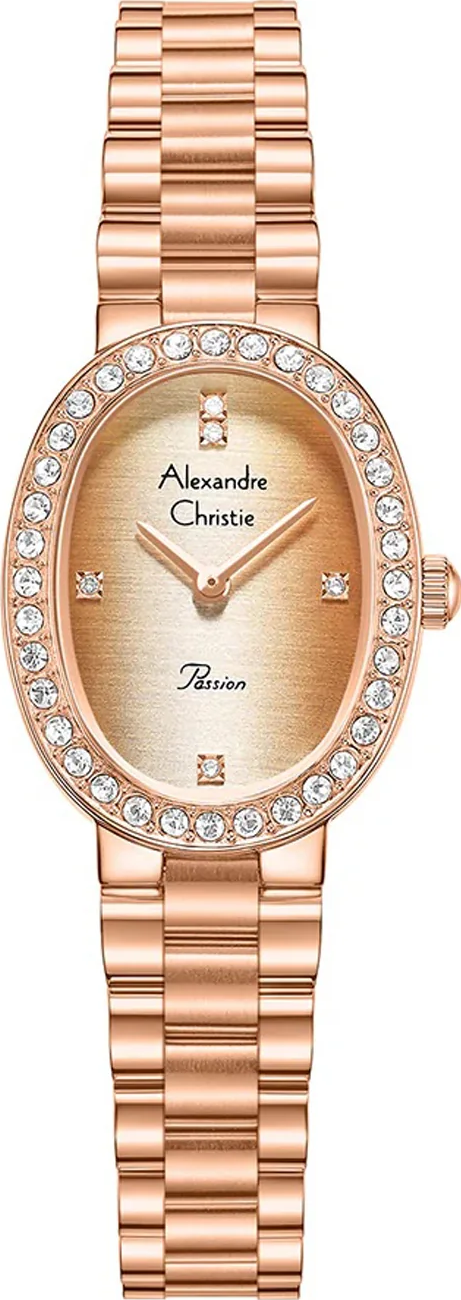 萬年鐘錶 - Alexandre Christie  玫瑰金晶鑽優雅女錶 2C09LHBRGLN 錶徑23MM  (AC 錶)