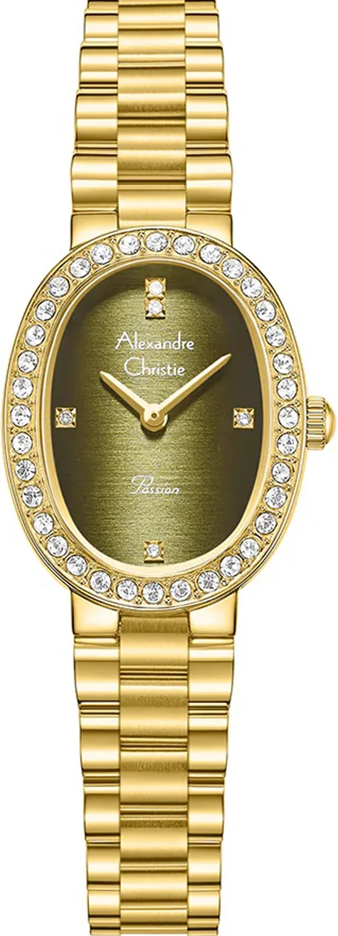 萬年鐘錶 - Alexandre Christie  金色晶鑽優雅女錶 2C09LHBGPGN 錶徑23MM  (AC 錶)