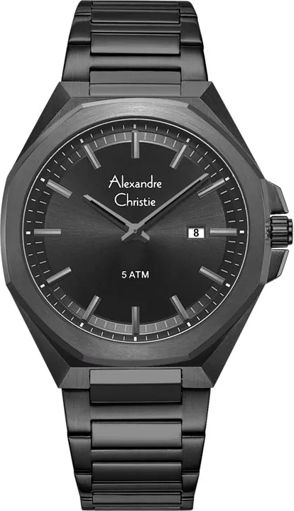 萬年鐘錶 - Alexandre Christie   8715系列  黑色經典簡約男錶 8715MDFEPBA-SET 錶徑41MM (AC錶)