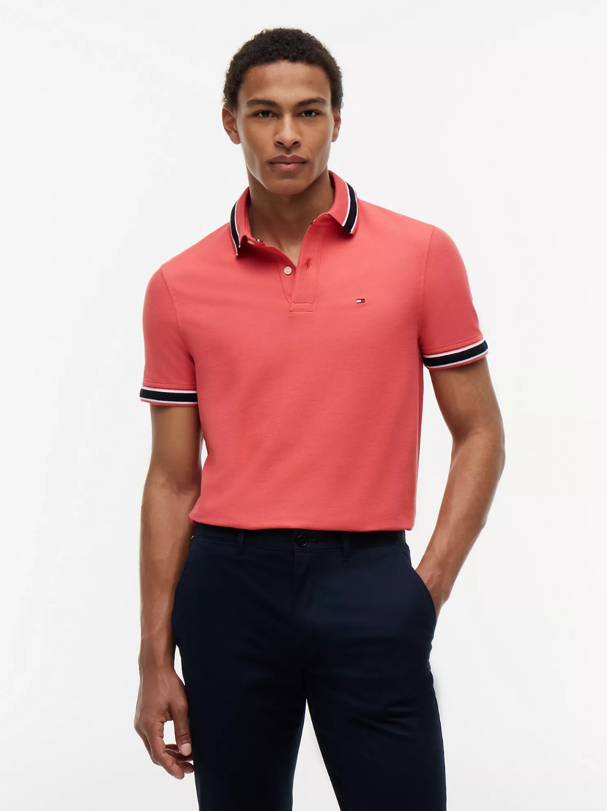 【直播】Tommy Hilfiger K0707187 男士常規版型加邊吸濕排汗 Polo 衫