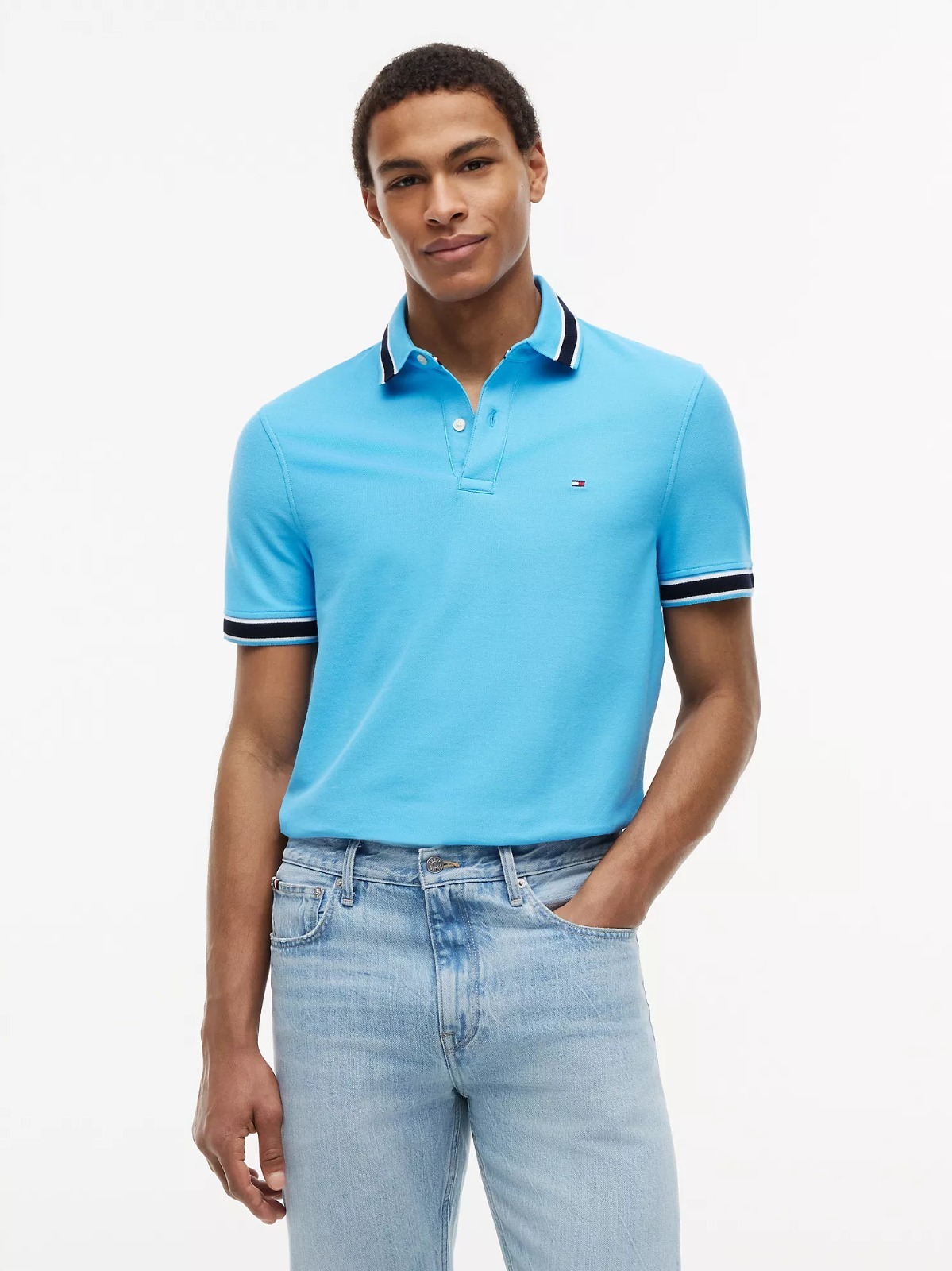 【直播】Tommy Hilfiger K0707187 男士常規版型加邊吸濕排汗 Polo 衫
