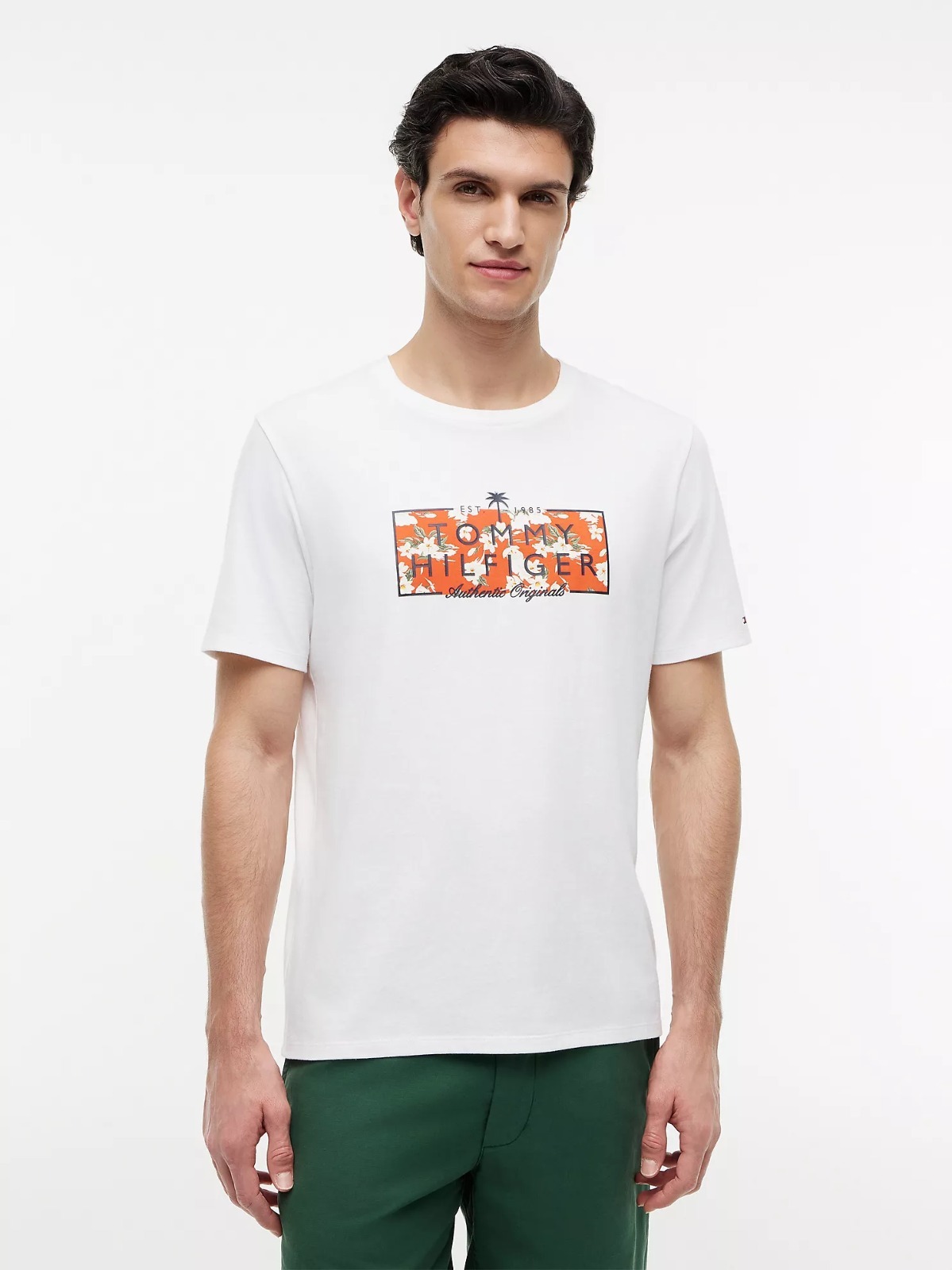 【直播】Tommy Hilfiger K0707192 男士熱帶花卉圖案Logo T卹