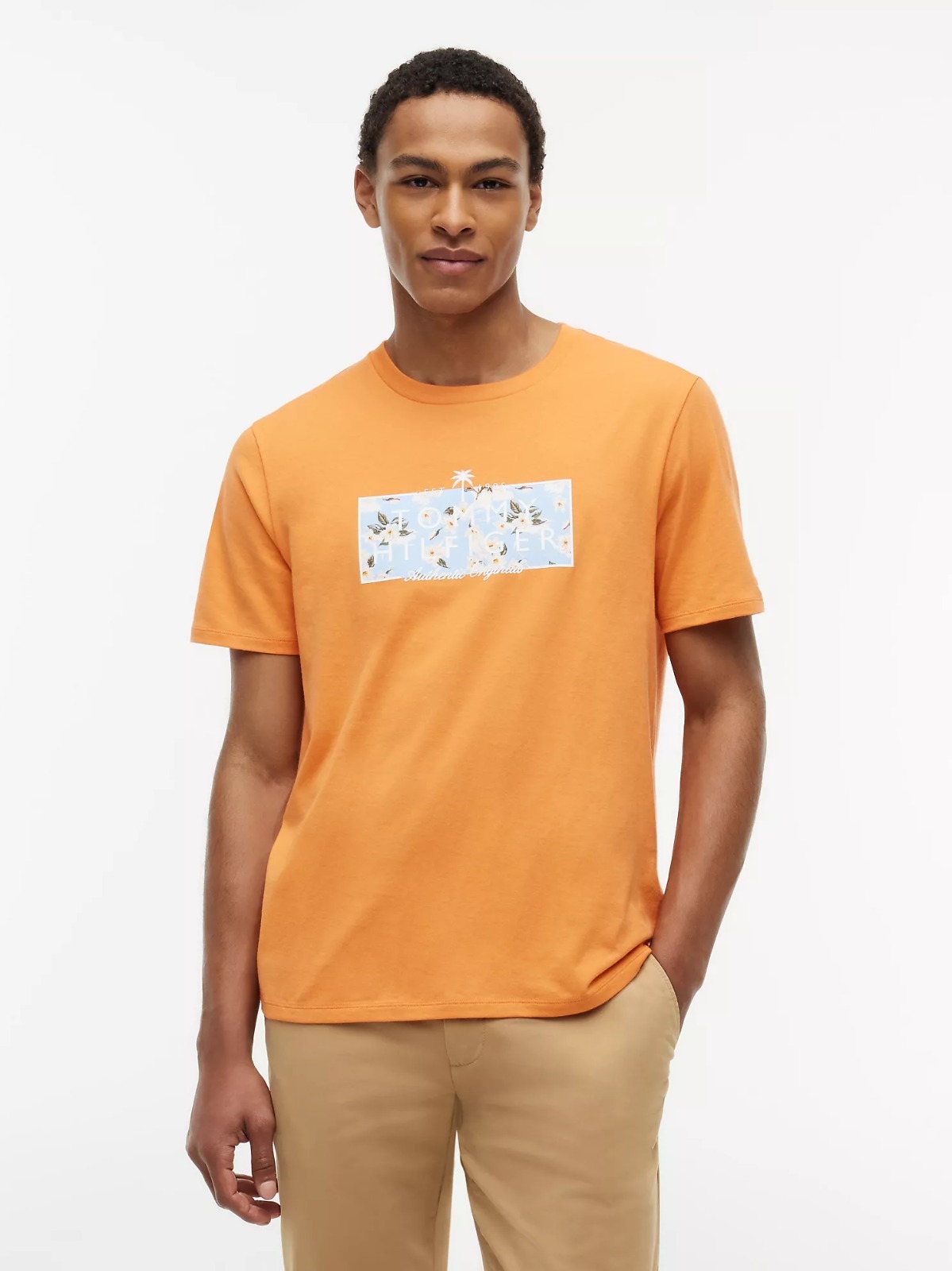【直播】Tommy Hilfiger K0707192 男士熱帶花卉圖案Logo T卹
