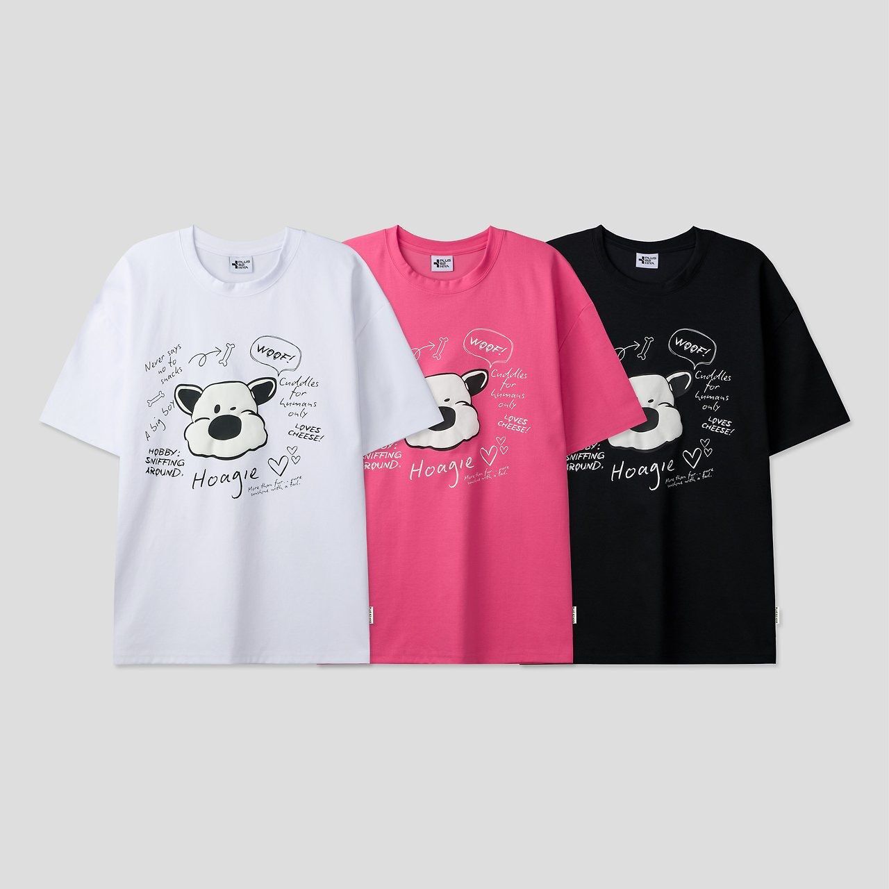 狗仔圖案英文字短袖Tee P8H-187T