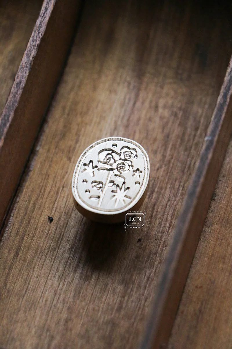 吉 封蠟印章組 - 長梗玫瑰（2.5cm）