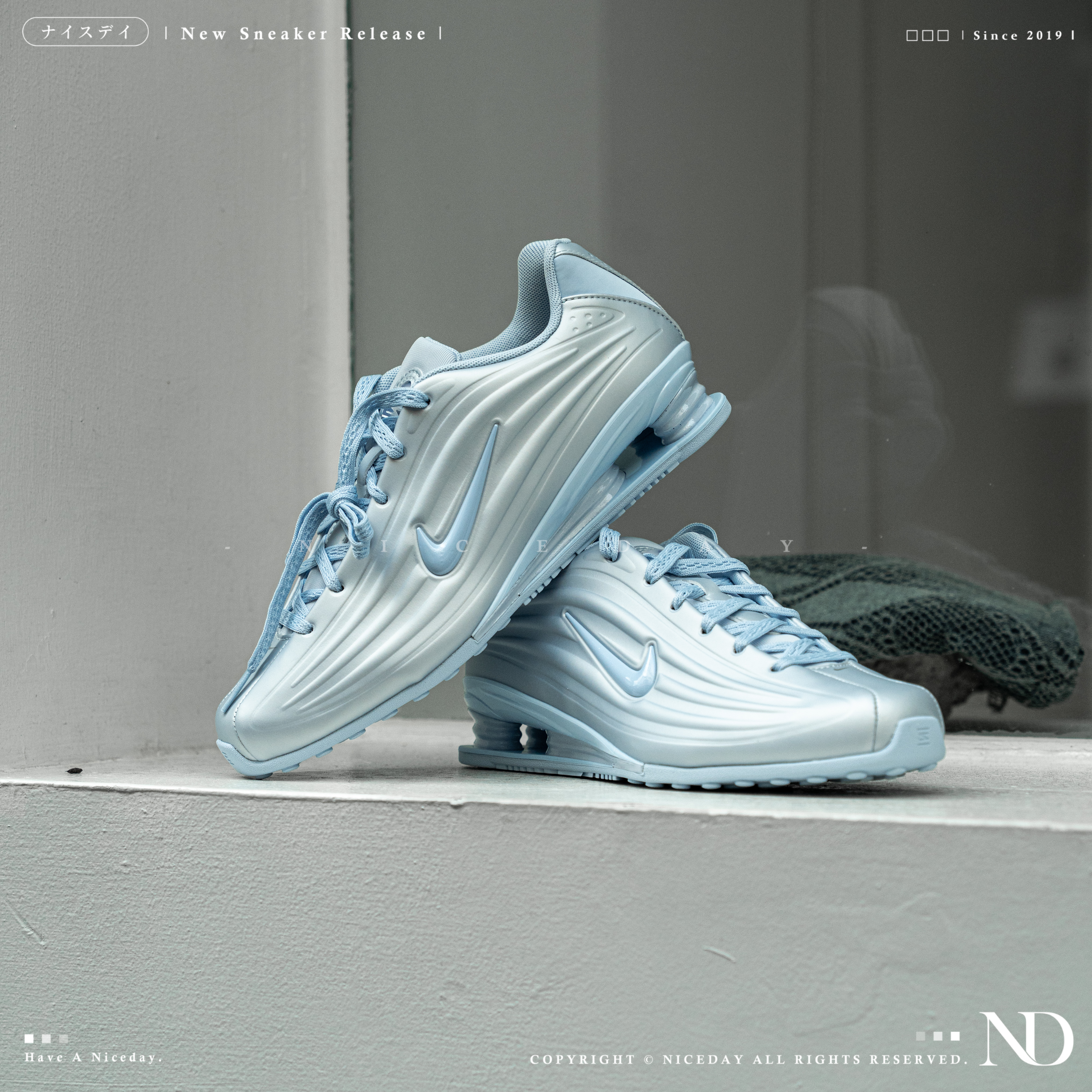 NICEDAY 現貨 NIKE W SHOX Z 天藍 水藍 氣墊 緩震 復古 彈簧鞋 運動鞋 IR1222-001