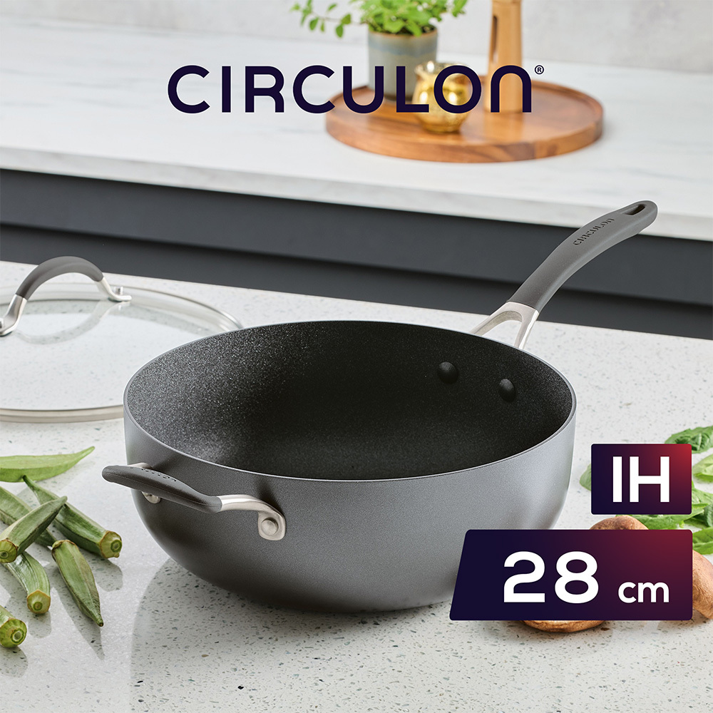 《CIRCULON A1系列》 極致抗刮不沾深炒燉鍋 28CM(含蓋)