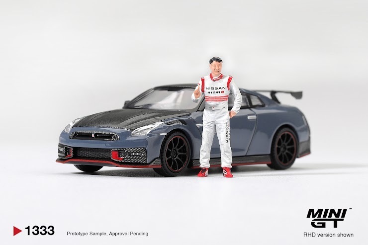 PO-$99 * MINI GT * 1:64 1333 Nissan GT-R Nismo 2024 Tsukuba Production Car Lap Record W/ Matsuda Figure Tsugio Matsuda Collection RHD