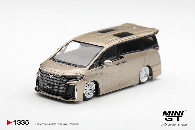 PO-$89 * MINI GT * 1:64 1335 Toyota Vellfire 40 KUHL Gold Metallic RHD