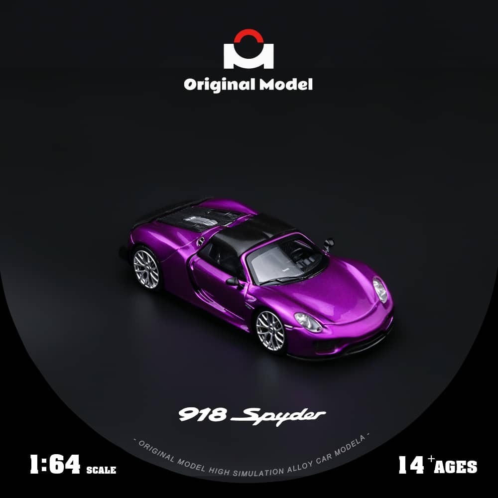 PO-$150 * ORIGINAL MODEL * 1:64 PORSCHE 918 SPYDER MAGIC PURPLE