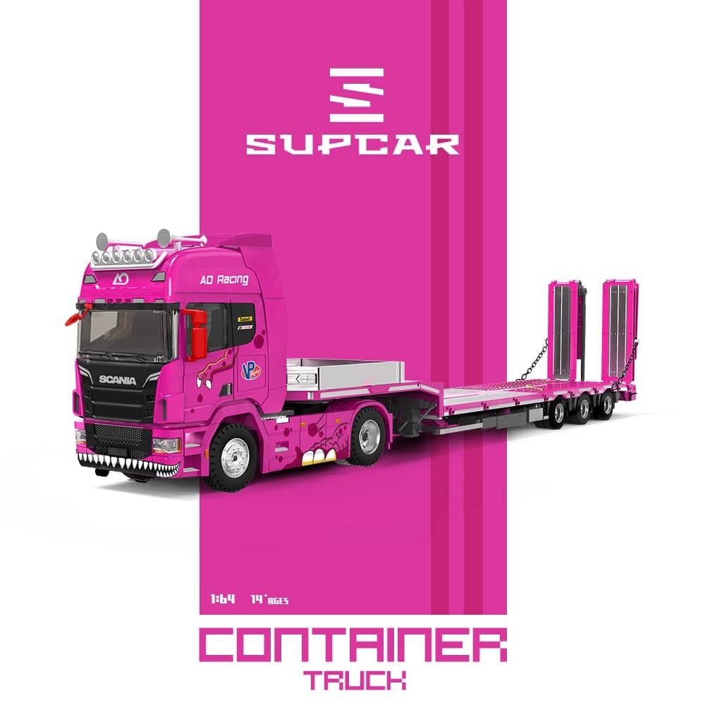 PO-$390 * SUPCAR * 1:64 S730 FLATBED TRANSPORTER PINK TYRANNOSAURUS LIVERY