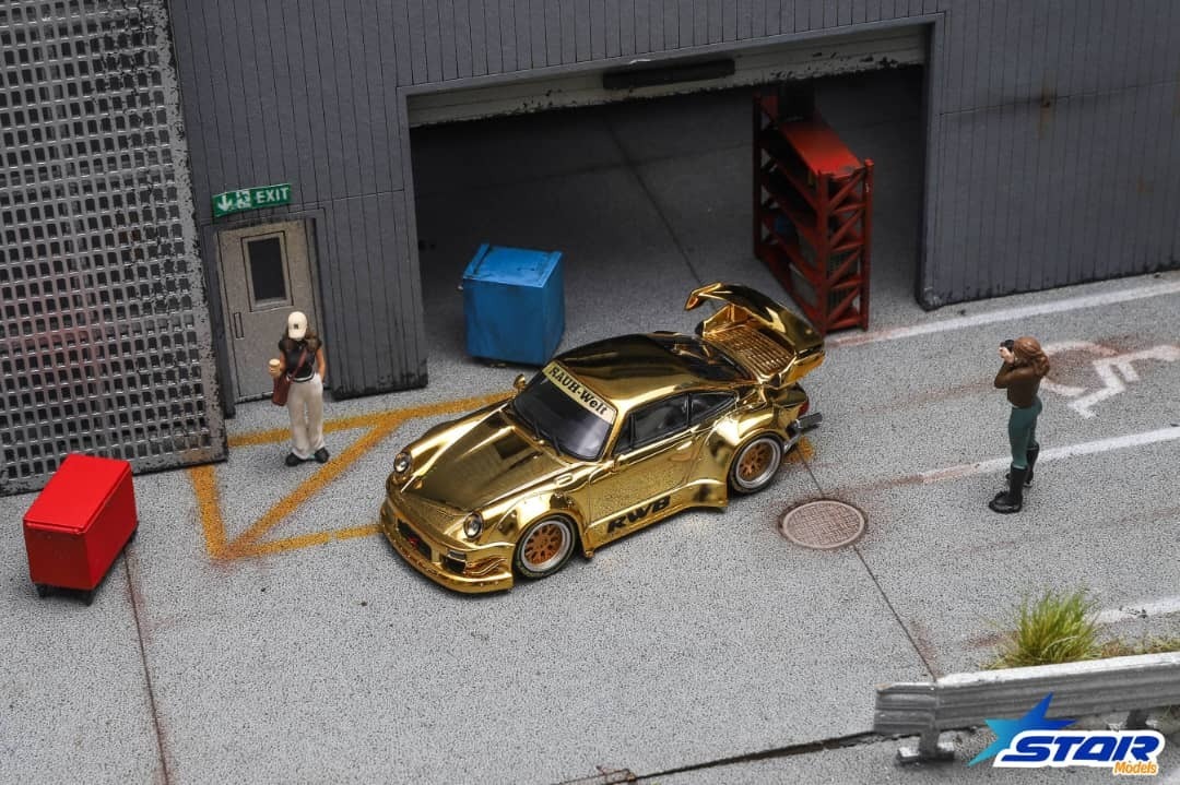 PO-$170 * STAR MODELS * 1:64 RWB930 GT CHROME GOLD