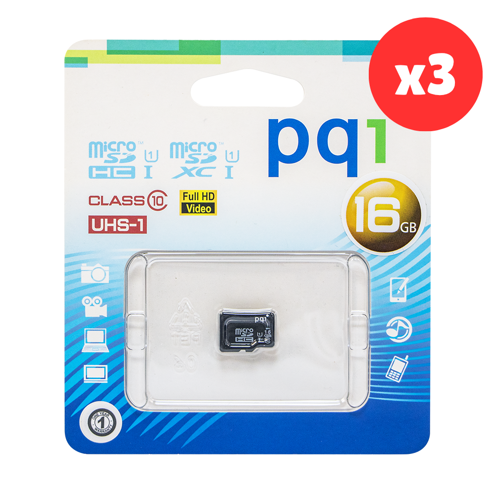 〔U988 class 10〕Micro SD 記憶卡 16GB（三入組）