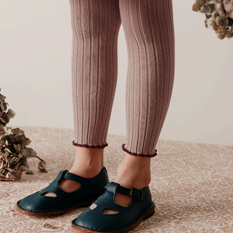(預購) COLLEGIEN 羅紋滾邊跳色打底褲 Séverine - 331 Vieux Rose 復古粉