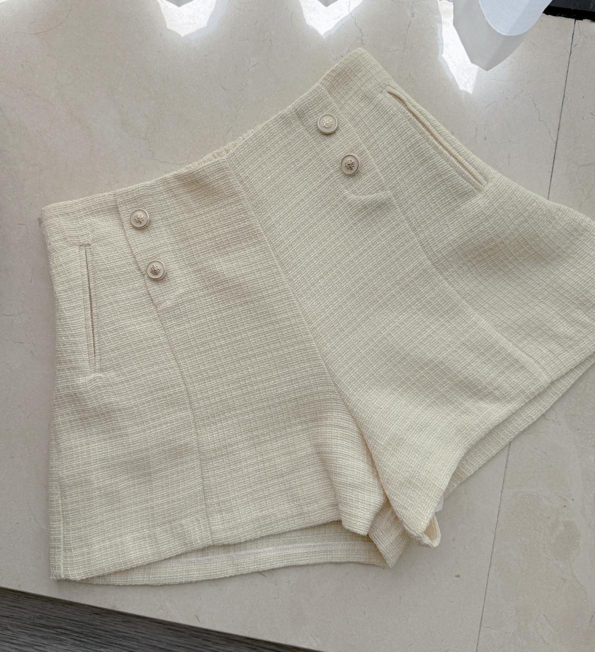 *BJ2 MADE SERIES* THE CHICKY YELLOW RIVIERA TWEED SAILOR SHORTS 070726