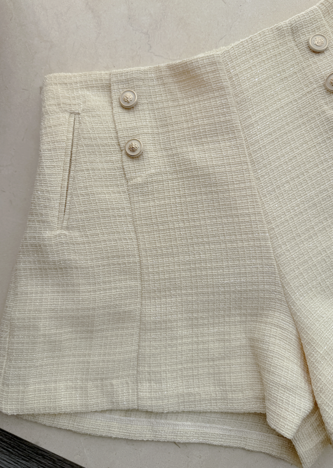 *BJ2 MADE SERIES* THE CHICKY YELLOW RIVIERA TWEED SAILOR SHORTS 070726