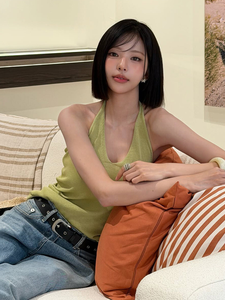 Joy Gryson Halter Neck Knit Top