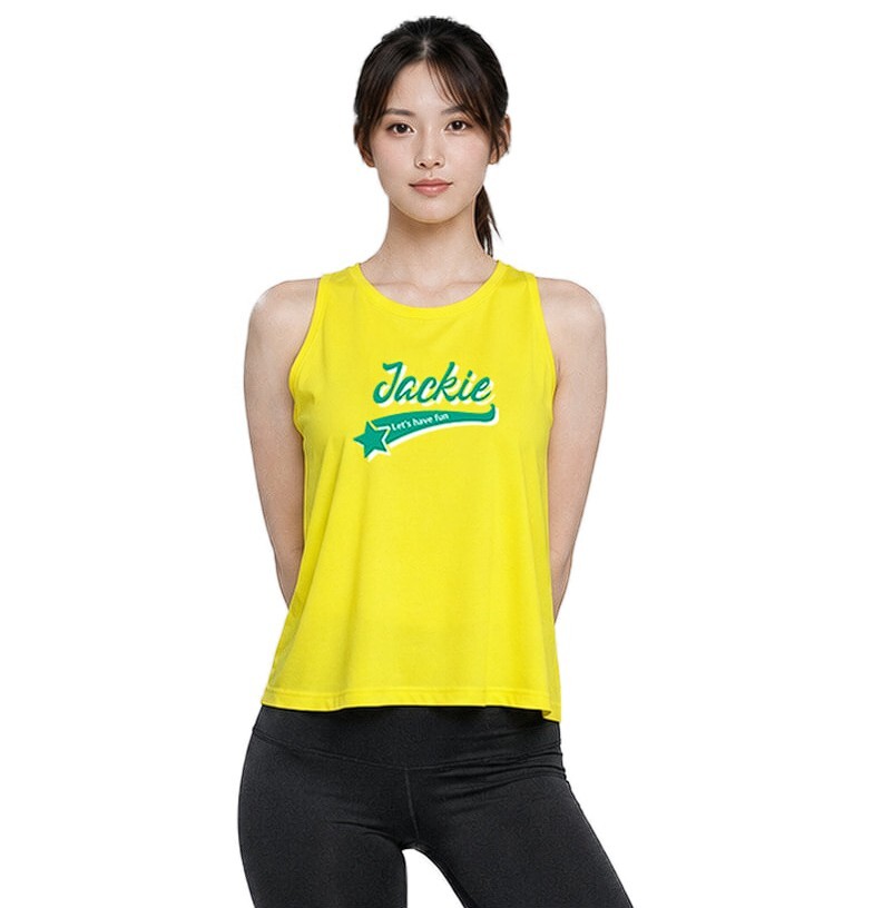 JACKIE黃色無袖運動背心