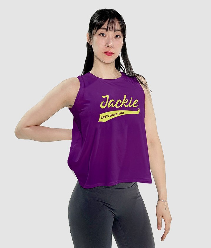 JACKIE紫色無袖運動背心