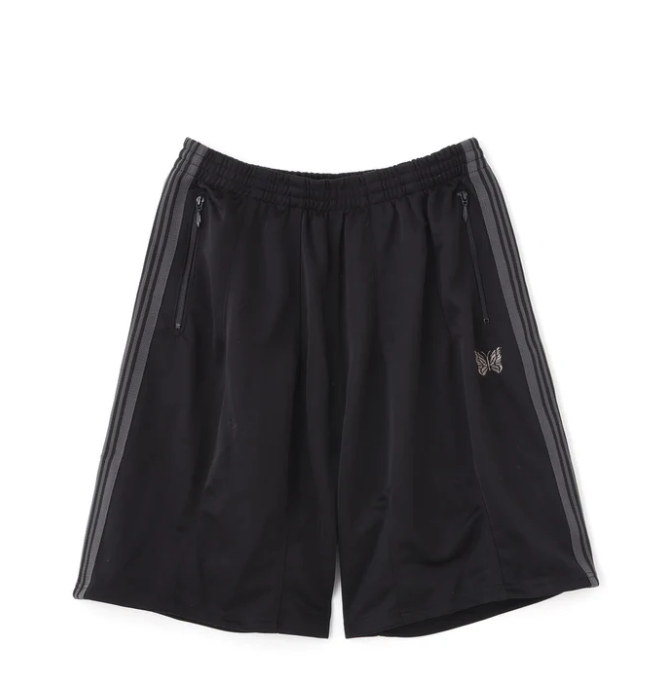 Needles x Beaver HD Track Shorts- Poly Smooth- Black