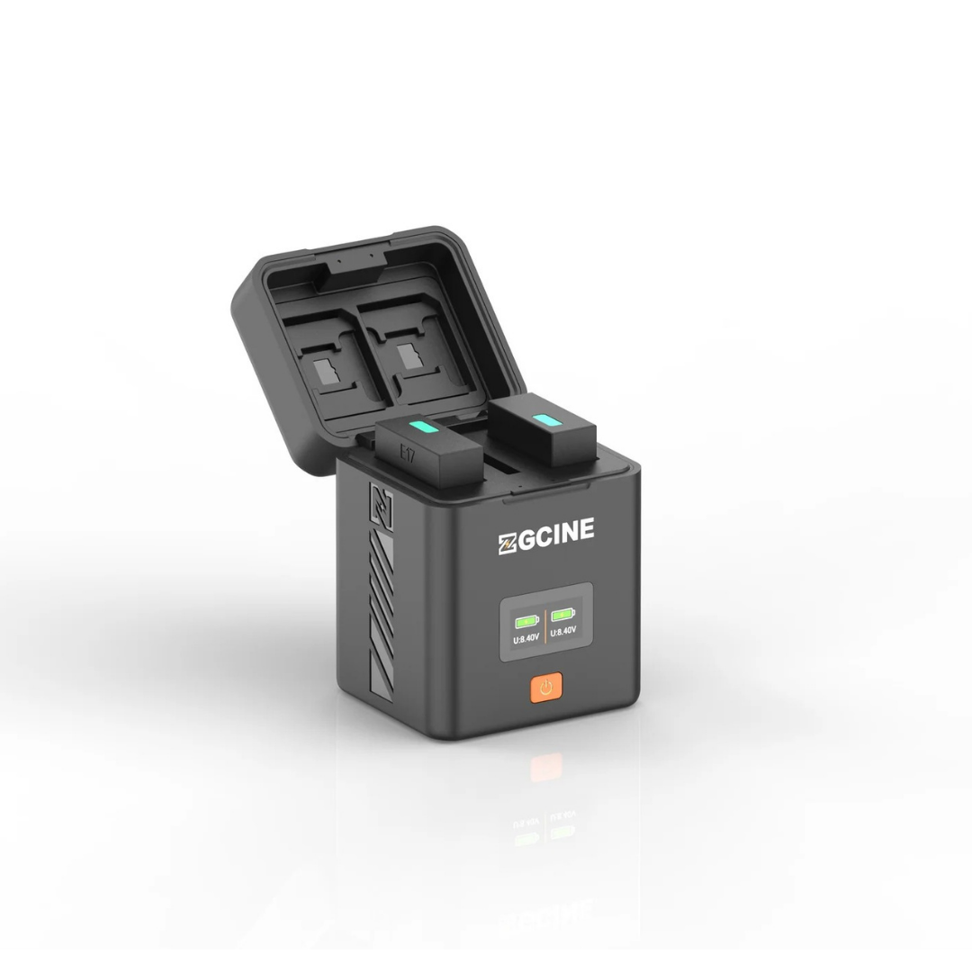 ZGCINE PS-LPE17 雙電池充電盒，適用於 Canon LP-E17 電池用)