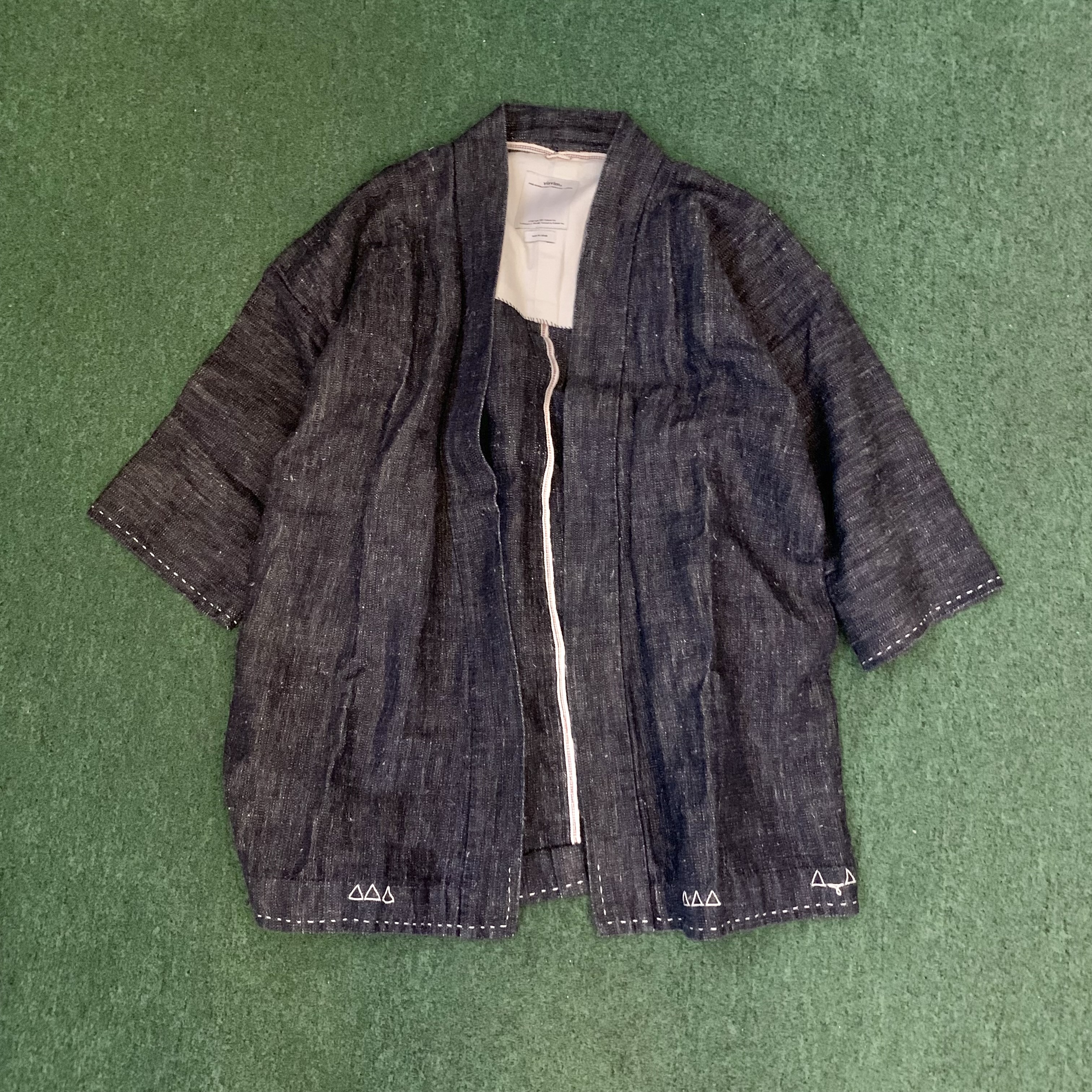 VISVIM DENIM SANJURO KIMONO LUXSIC/LINEN - INDIGO SIZE 3