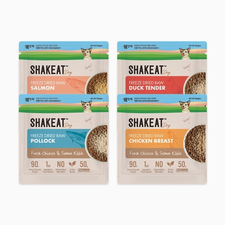 Shakeat 凍乾 + (雞肉+三文魚)鮮肉狗糧 50g