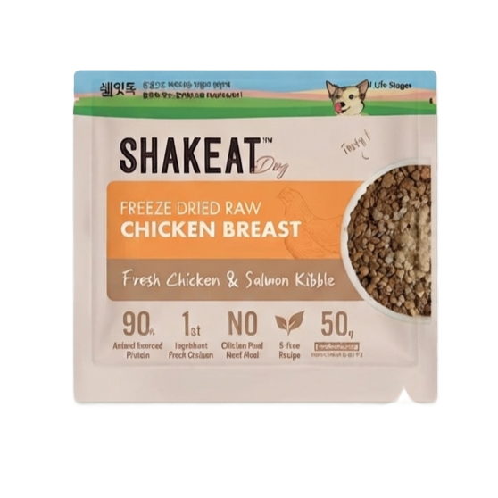 Shakeat 凍乾 + (雞肉+三文魚)鮮肉狗糧 50g