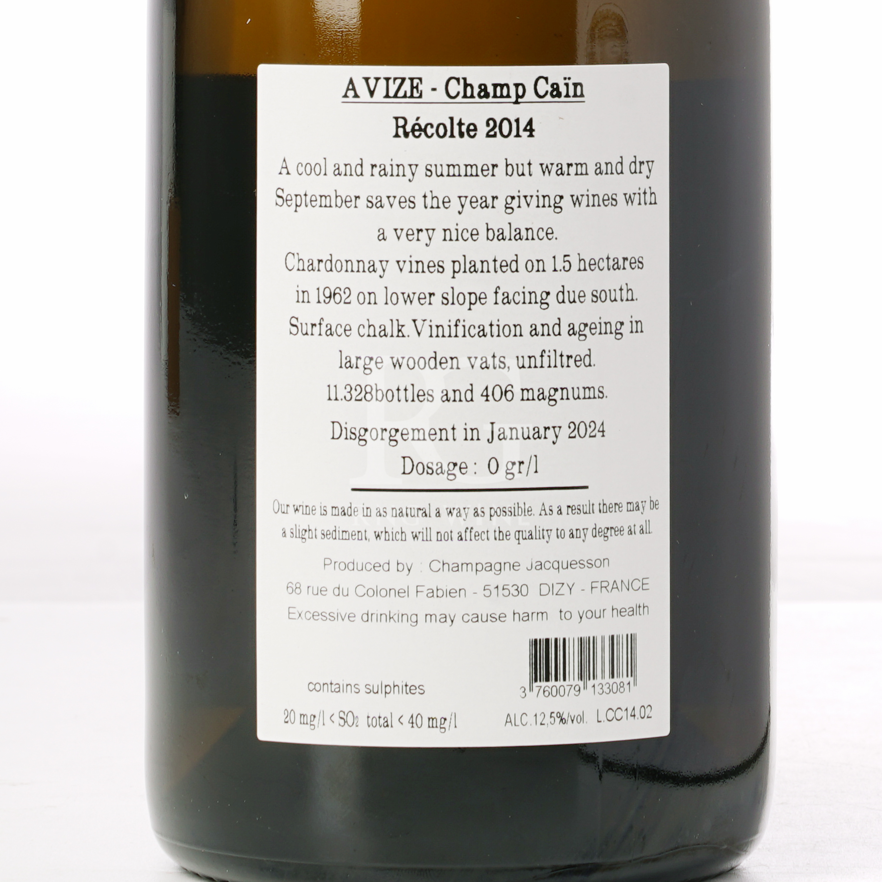 Jacquesson Avize Champ Cain Brut Grand Cru 2014 (V95)