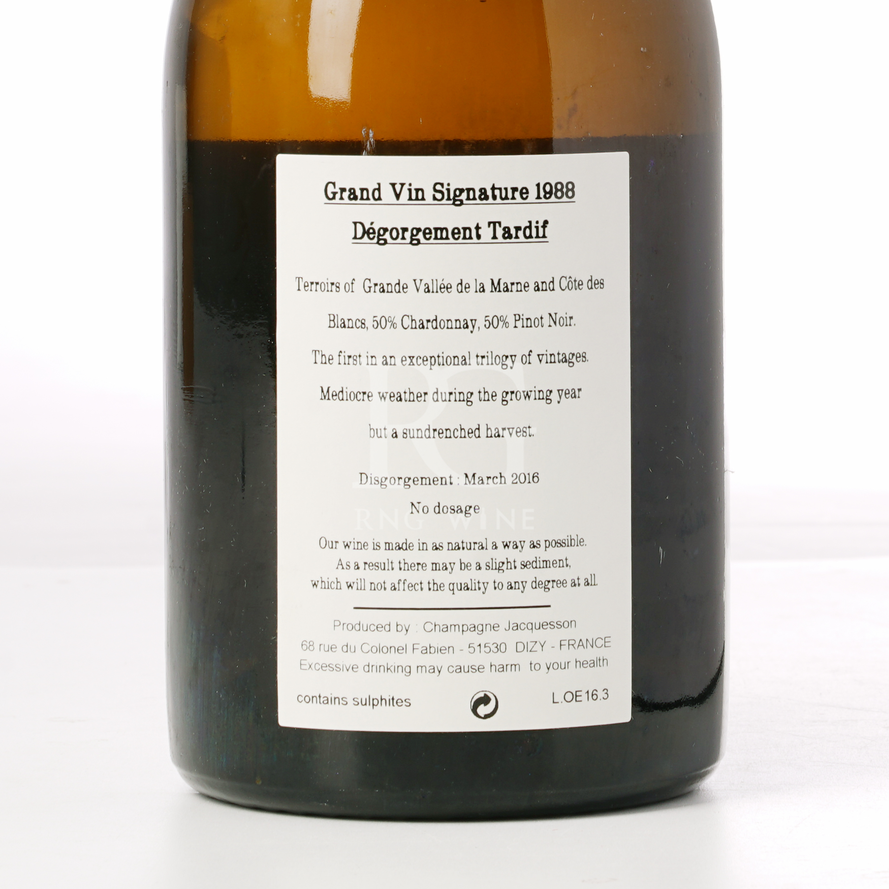 Jacquesson Grand Vin Signature Degorgement Tardif Brut 1988