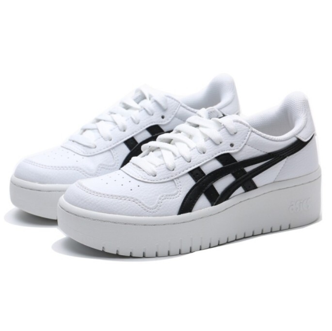 ASICS 休閒鞋 TIGER JAPANS 白黑 厚底 皮革 女 1202A024100